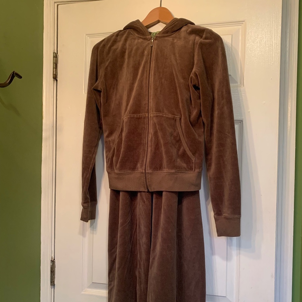 Tan Brown Juicy Couture Velour Track Suit Set Vintage
